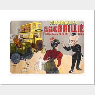 Automobiles Eugène Brillié Vintage Poster 1905 Posters and Art